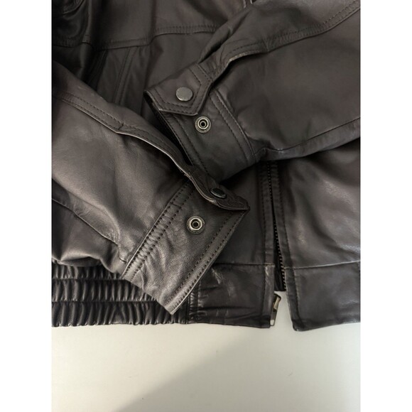 Members Only Men’s Brown Leather Full Zip Jacket Size 46 Lined Bomber Jacket EUC - Picture 5 of 12